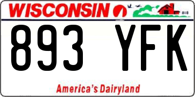 WI license plate 893YFK
