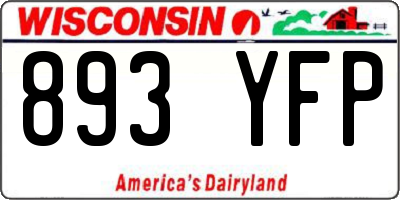 WI license plate 893YFP