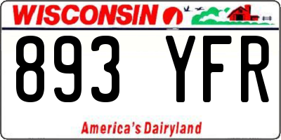 WI license plate 893YFR