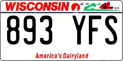 WI license plate 893YFS