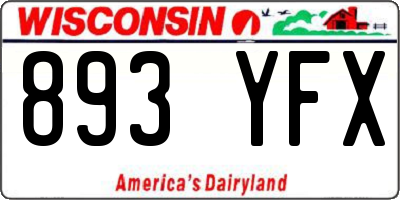 WI license plate 893YFX