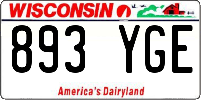 WI license plate 893YGE