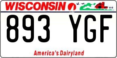 WI license plate 893YGF