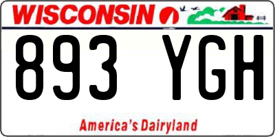 WI license plate 893YGH