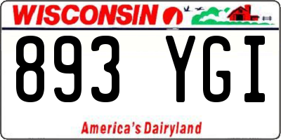 WI license plate 893YGI