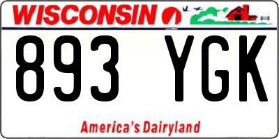 WI license plate 893YGK