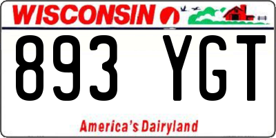 WI license plate 893YGT