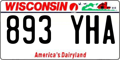 WI license plate 893YHA