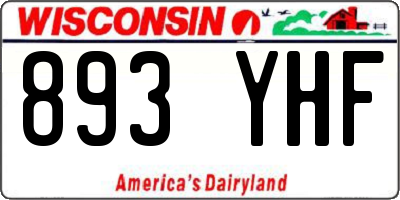 WI license plate 893YHF