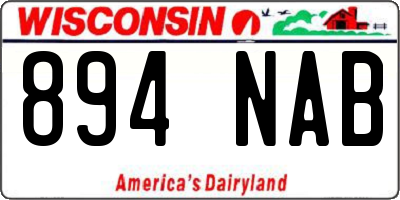 WI license plate 894NAB