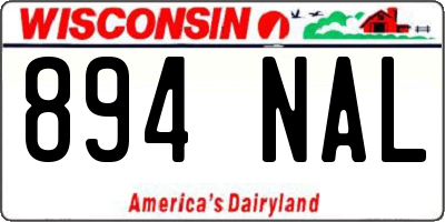 WI license plate 894NAL