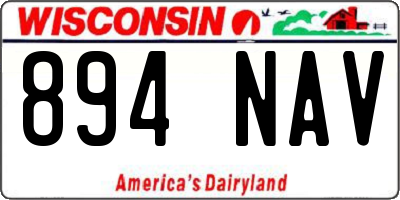 WI license plate 894NAV