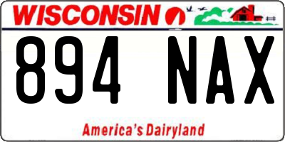 WI license plate 894NAX