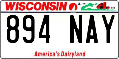 WI license plate 894NAY