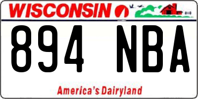 WI license plate 894NBA