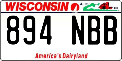 WI license plate 894NBB