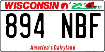 WI license plate 894NBF