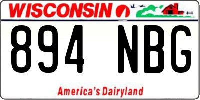 WI license plate 894NBG