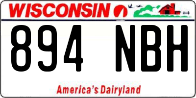 WI license plate 894NBH