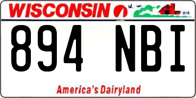 WI license plate 894NBI