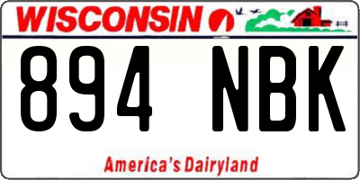WI license plate 894NBK