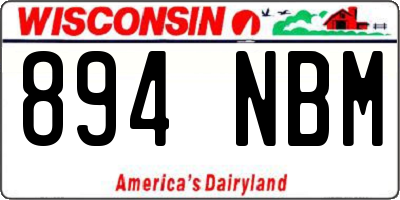 WI license plate 894NBM