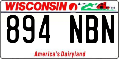 WI license plate 894NBN