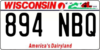 WI license plate 894NBQ