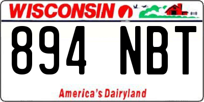 WI license plate 894NBT