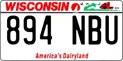 WI license plate 894NBU