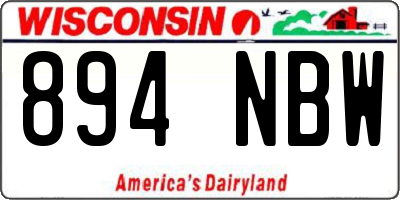 WI license plate 894NBW