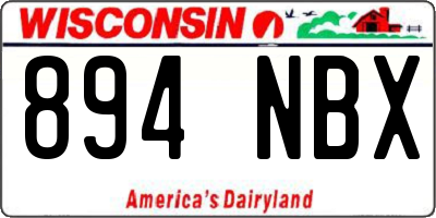 WI license plate 894NBX