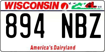 WI license plate 894NBZ