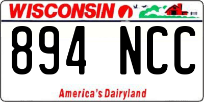 WI license plate 894NCC
