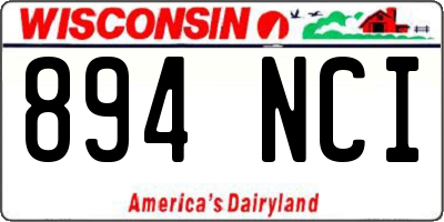 WI license plate 894NCI