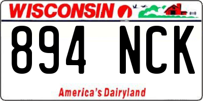 WI license plate 894NCK