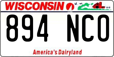 WI license plate 894NCO