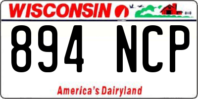 WI license plate 894NCP