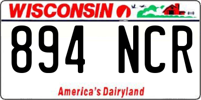 WI license plate 894NCR