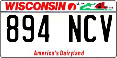 WI license plate 894NCV