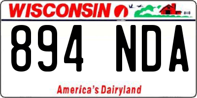 WI license plate 894NDA