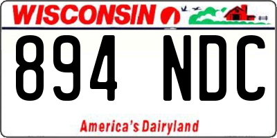 WI license plate 894NDC
