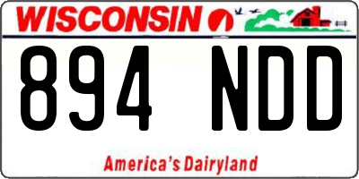 WI license plate 894NDD