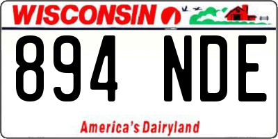 WI license plate 894NDE