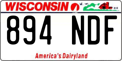 WI license plate 894NDF
