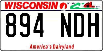 WI license plate 894NDH