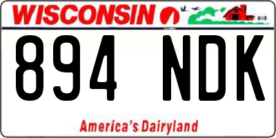 WI license plate 894NDK