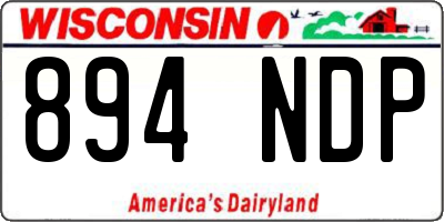 WI license plate 894NDP