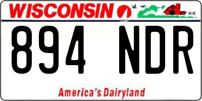 WI license plate 894NDR