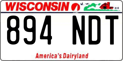 WI license plate 894NDT